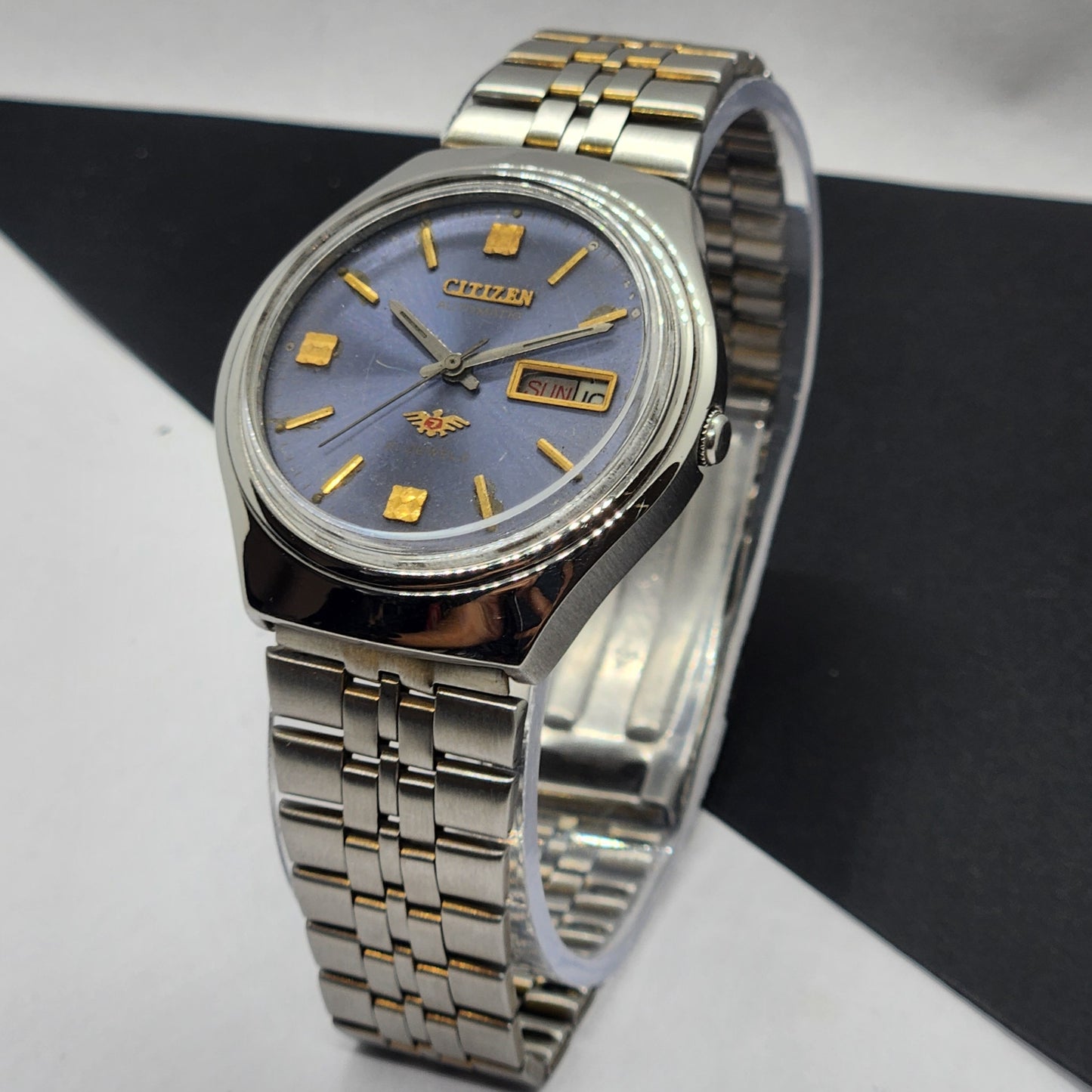 Vintage 1976 Original Citizen Automatic Cal. 8200 Blue Face 21 Jewels Day-Date Japanese Men's Wrist Watch EG65