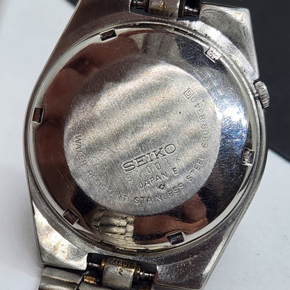 Vintage 1979 Original Seiko 5 Automatic 6309-8340 Silver Face 17 Jewels Day-Date Japanese Men's Wrist Watch EG68