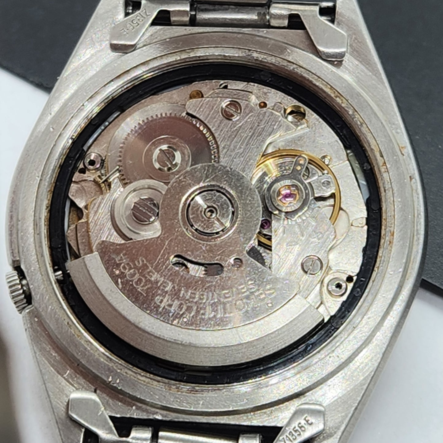 Vintage 1982 Original Seiko 5 Automatic 7009-3170 Black Face 17 Jewels Day-Date Japanese Men's Wrist Watch EG73