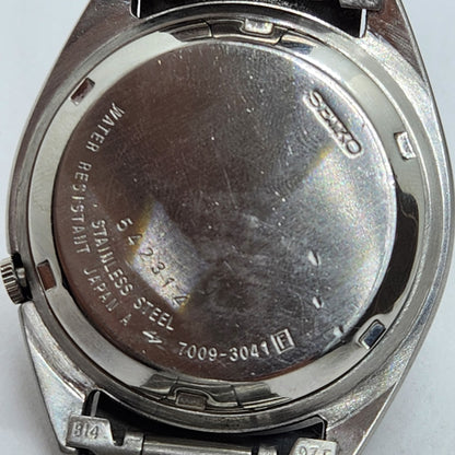 Vintage 1985 Original Seiko 5 Automatic 7009-3041 Black Face 17 Jewels Day-Date Japanese Men's Wrist Watch EG74