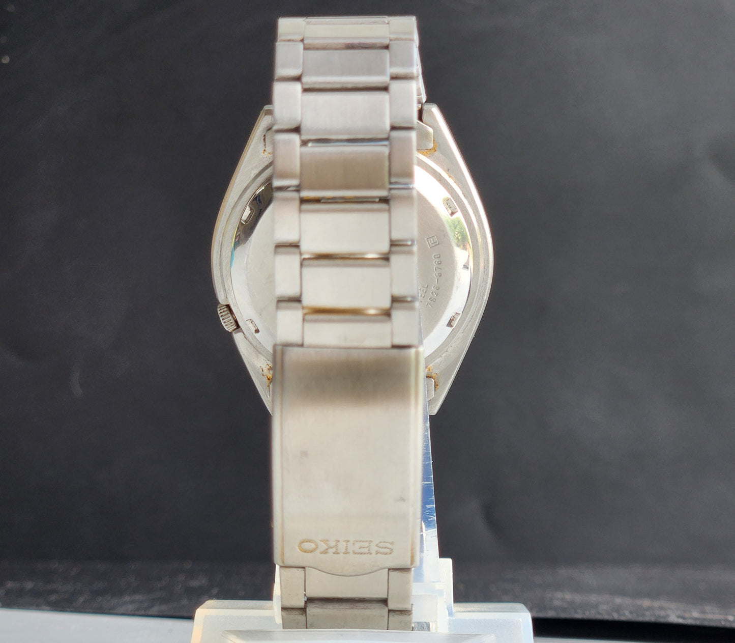 Vintage 1997 Original Seiko 5 Automatic 7S26-8760 Grey Face 21 Jewels Day-Date Japanese Men's Wrist Watch EG82
