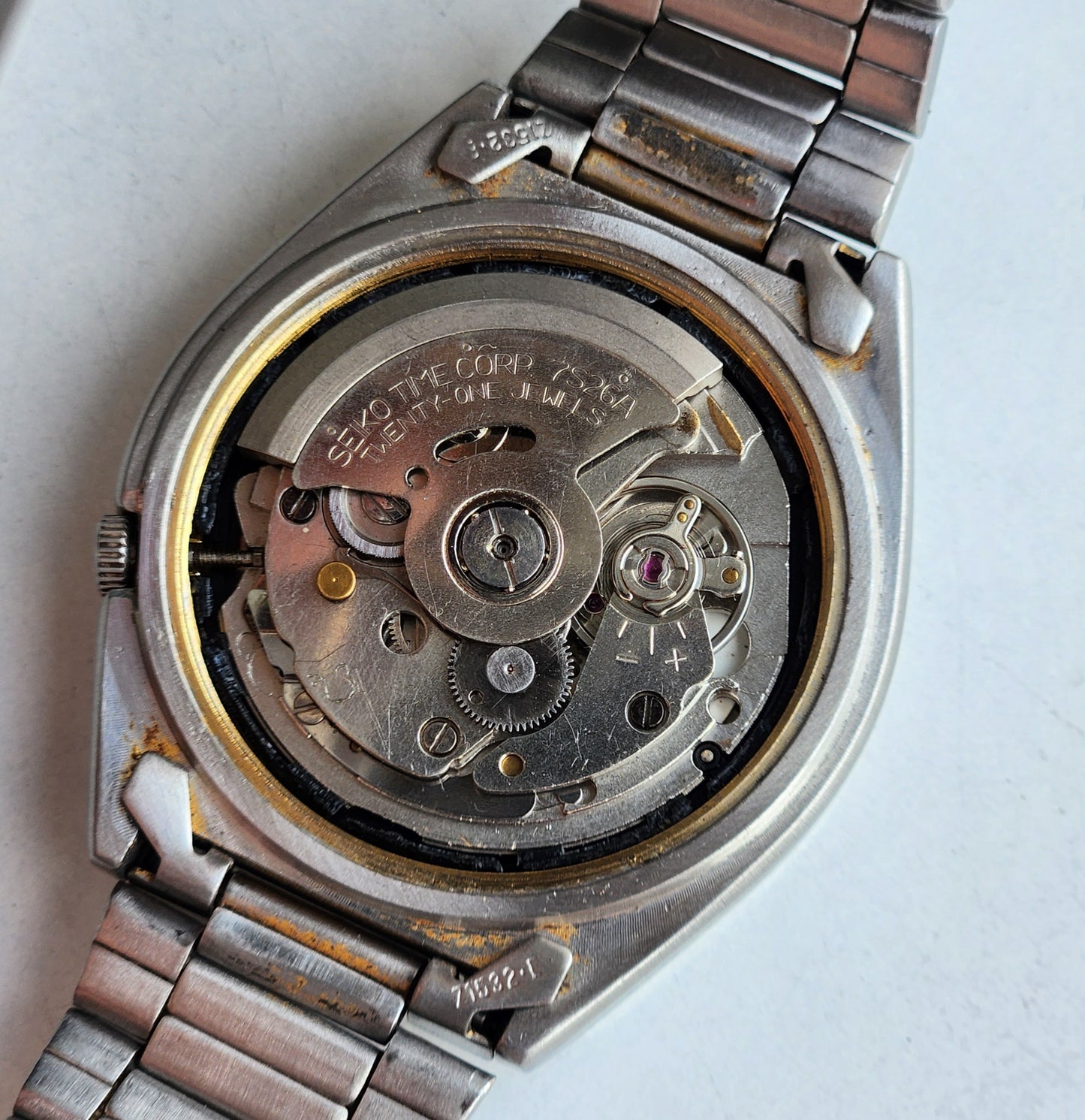 Vintage 1997 Original Seiko 5 Automatic 7S26-8760 Grey Face 21 Jewels Day-Date Japanese Men's Wrist Watch EG82