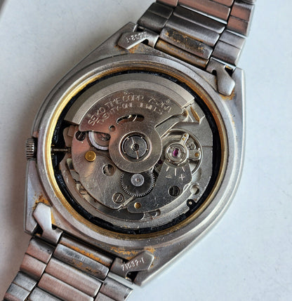 Vintage 1997 Original Seiko 5 Automatic 7S26-8760 Grey Face 21 Jewels Day-Date Japanese Men's Wrist Watch EG82