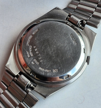 Vintage 1984 Original Seiko 5 Automatic 7009-3161 Black Face 17 Jewels Day-Date Japanese Men's Wrist Watch EG80