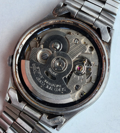 Vintage 1971 Original Seiko 5 Automatic 7019-8180 Golden Face 21 Jewels Day-Date Japanese Men's Wrist Watch EG89