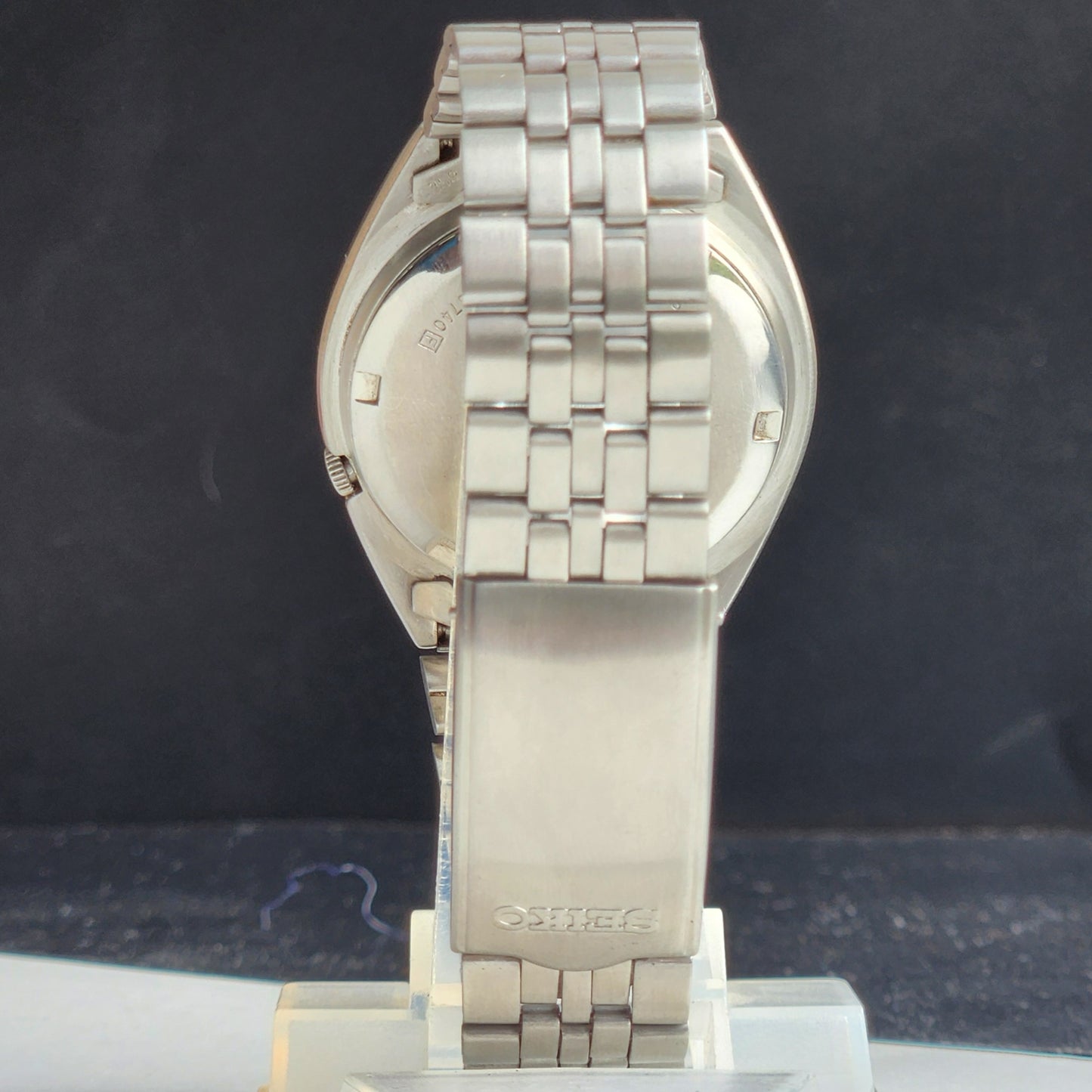 Vintage 1985 Original Seiko 5 Automatic 7009-8740 Golden Face 17 Jewels Day-Date Japanese Men's Wrist Watch EG93