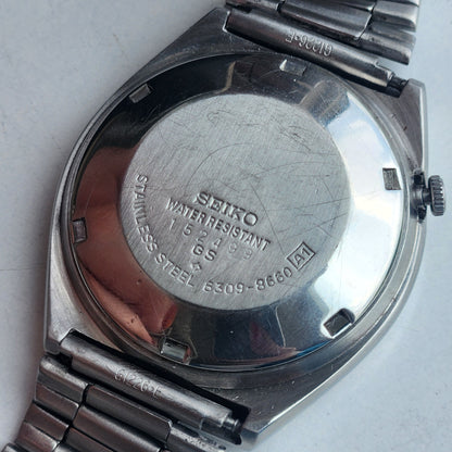 Vintage 1981 Original Seiko 5 Automatic 6309-8660 Black Face 17 Jewels Day-Date Japanese Men's Wrist Watch EG96