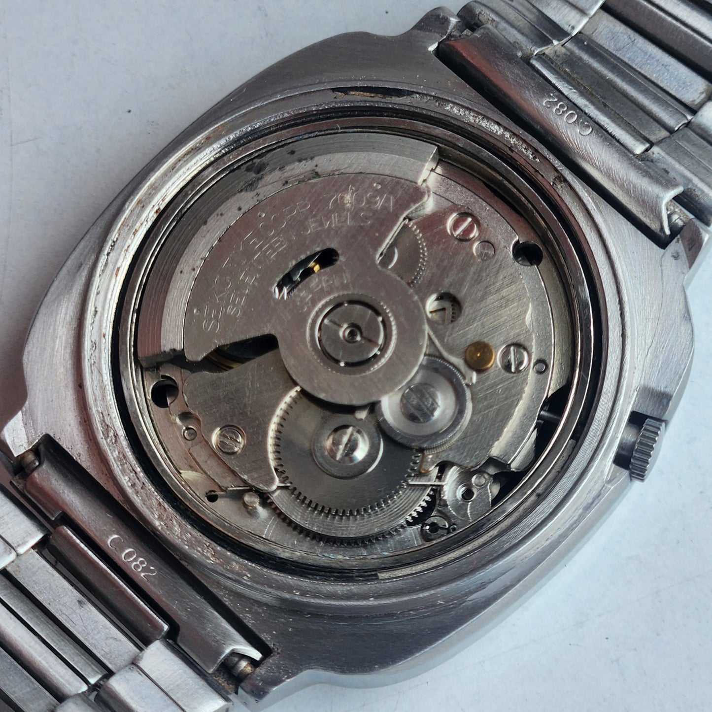 Vintage 1981 Original Seiko 5 Automatic 7009-5190 Black Face 17 Jewels Day-Date Japanese Men's Wrist Watch EG97