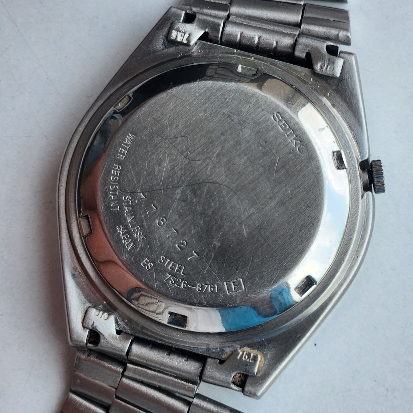 Vintage 1997 Original Seiko 5 Automatic 7S26-8761 Golden Face 21 Jewels Day-Date Japanese Men's Wrist Watch EG99