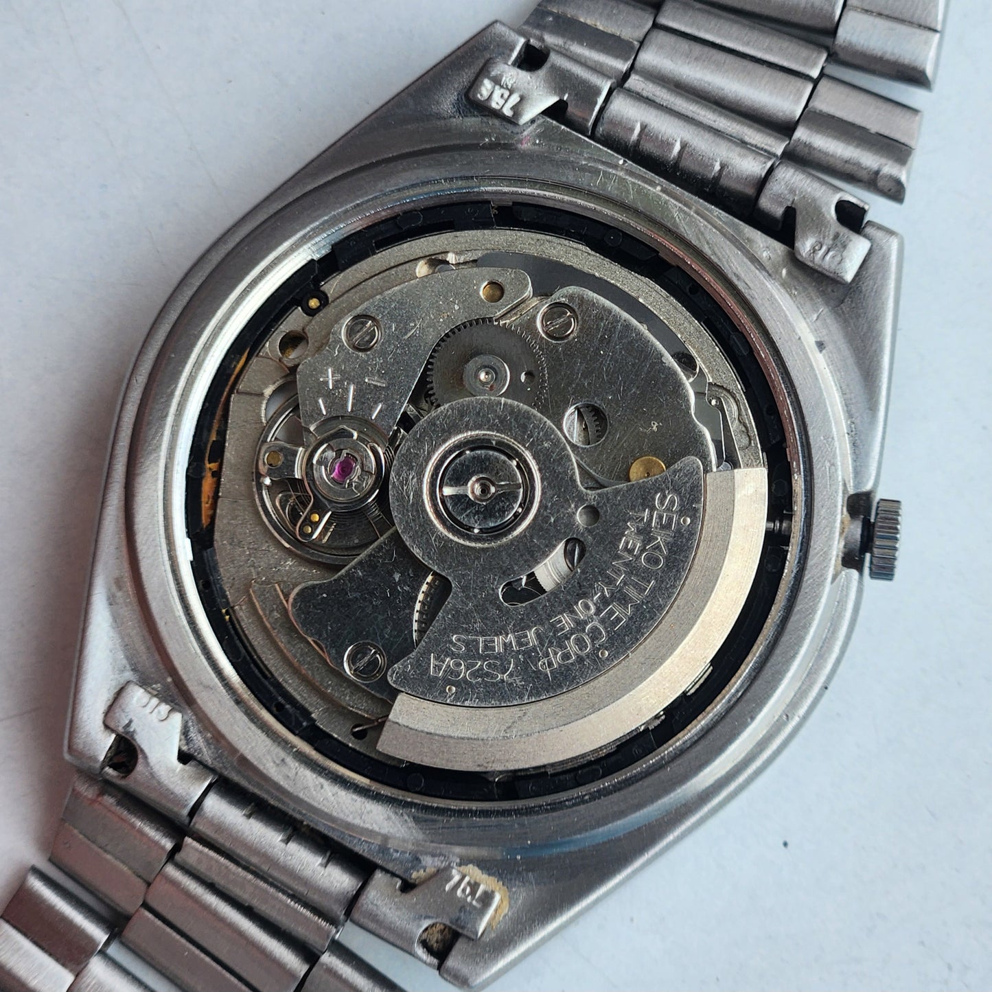 Vintage 1997 Original Seiko 5 Automatic 7S26-8761 Golden Face 21 Jewels Day-Date Japanese Men's Wrist Watch EG99