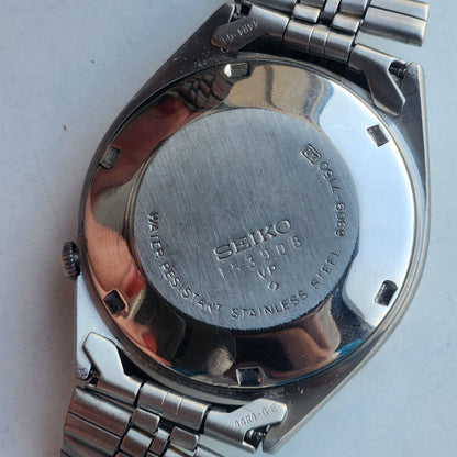 Vintage 1981 Original Seiko 5 Automatic 6309-7150 Black Face 17 Jewels Day-Date Japanese Men's Wrist Watch EG104