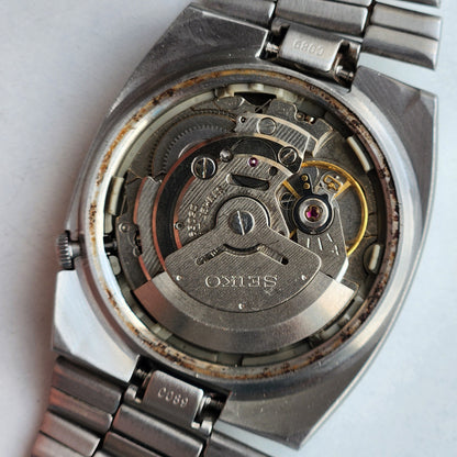 Vintage 1978 Original Seiko 5 Automatic 6309-508A Blue Face 17 Jewels Day-Date Japanese Men's Wrist Watch EG106