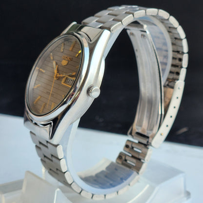 Vintage 1976 Original Seiko 5 Automatic 6309-8920 Grey Face 17 Jewels Day-Date Japanese Men's Wrist Watch EG107