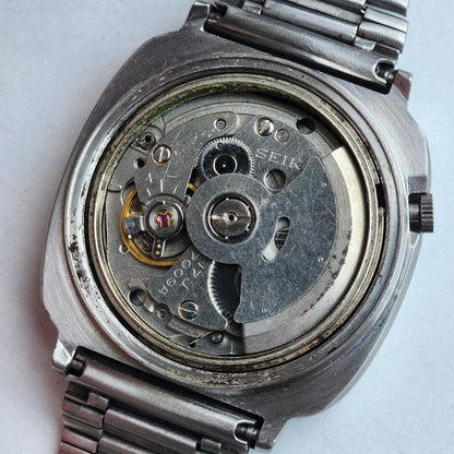 Vintage 1980 Original Seiko 5 Automatic 7009-511A Grey Face 17 Jewels Day-Date Japanese Men's Wrist Watch EG112