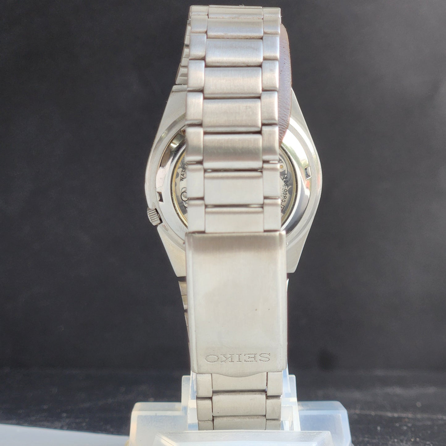 Vintage Original Seiko 5 Automatic 7S26-00R0 Yellow Face 21 Jewels Exhibition Back Day-Date Japanese Men's Wrist Watch EG143