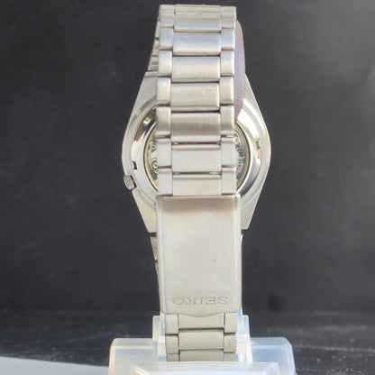 Vintage Original Seiko 5 Automatic 7S26-00R0 Yellow Face 21 Jewels Exhibition Back Day-Date Japanese Men's Wrist Watch EG143
