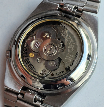Vintage Original Seiko 5 Automatic 7S26-00R0 Yellow Face 21 Jewels Exhibition Back Day-Date Japanese Men's Wrist Watch EG143