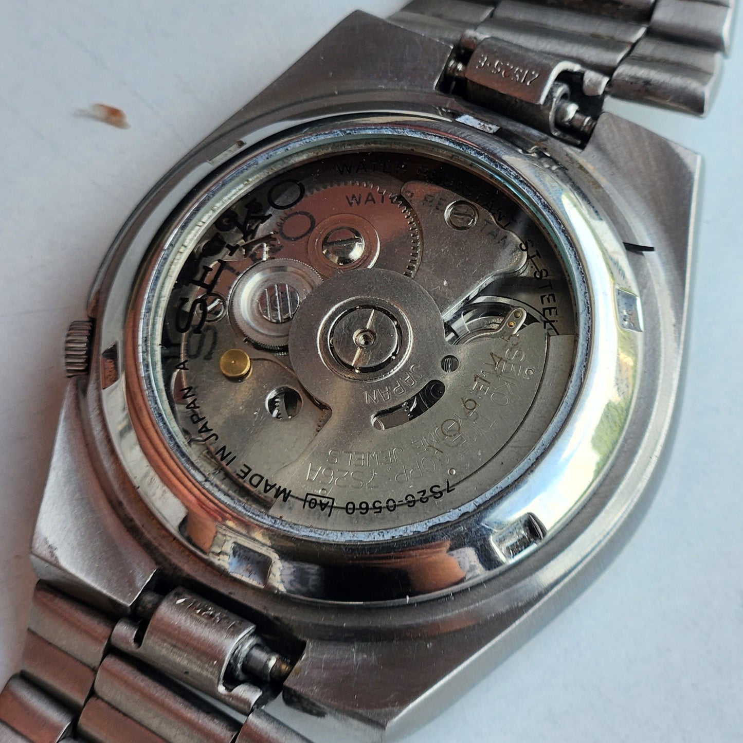 Vintage Original Seiko 5 Automatic 7S26-0560 Railway Time Black Face 21 Jewels Exhibition Back Day-Date Japanese Men's Wrist Watch EG146