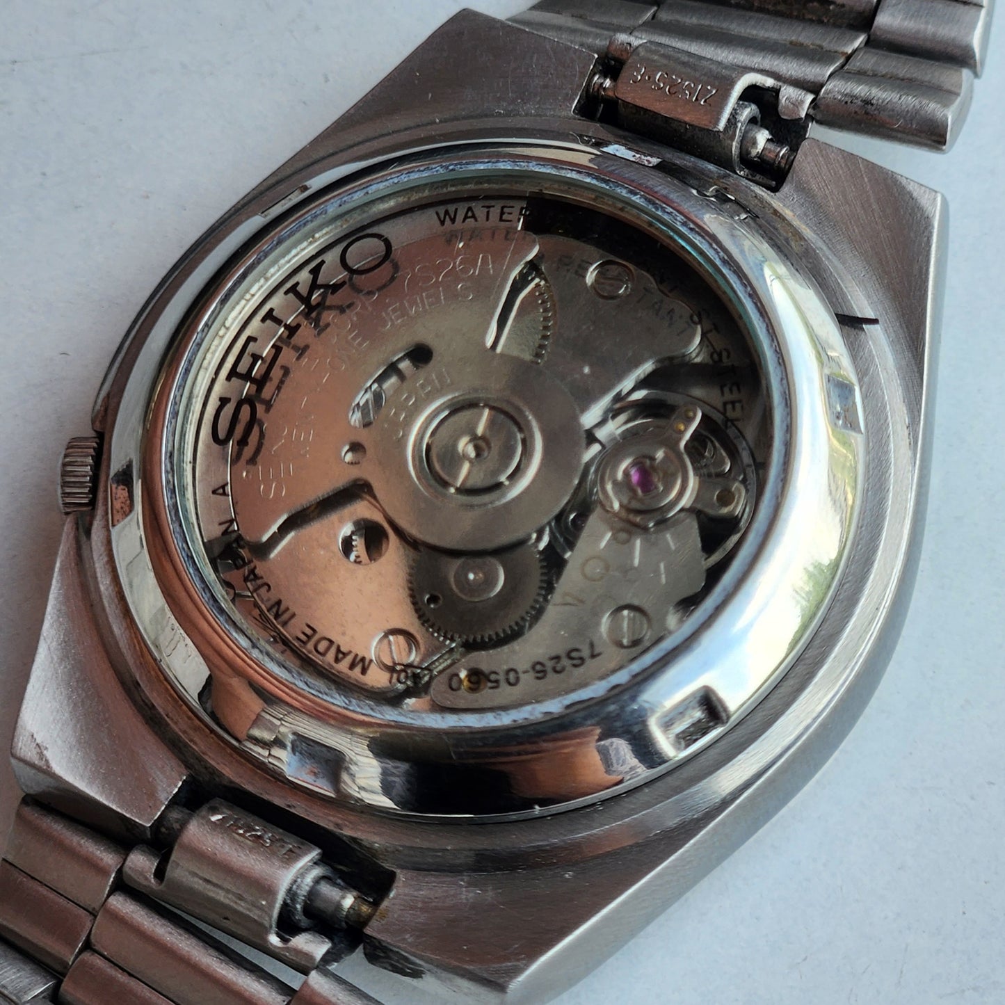 Vintage Original Seiko 5 Automatic 7S26-0560 Railway Time Black Face 21 Jewels Exhibition Back Day-Date Japanese Men's Wrist Watch EG146
