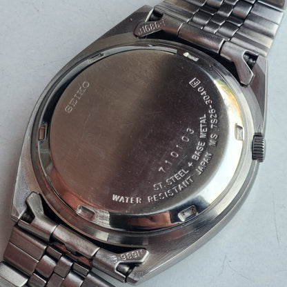 Vintage 1997 Original Seiko 5 Automatic 7S26-3040  Black Face 21 Jewels Day-Date Japanese Men's Wrist Watch EG119
