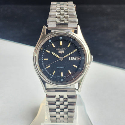 Vintage 1983 Original Seiko 5 Automatic 6309-8920  Black Face 17 Jewels Day-Date Japanese Men's Wrist Watch EG123