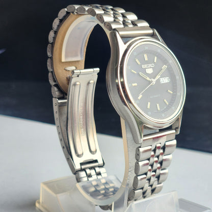Vintage 1983 Original Seiko 5 Automatic 6309-8920  Black Face 17 Jewels Day-Date Japanese Men's Wrist Watch EG123