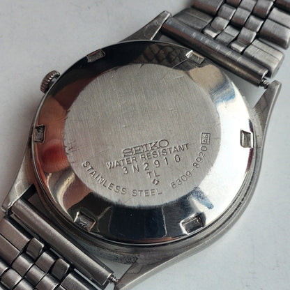 Vintage 1983 Original Seiko 5 Automatic 6309-8920  Black Face 17 Jewels Day-Date Japanese Men's Wrist Watch EG123