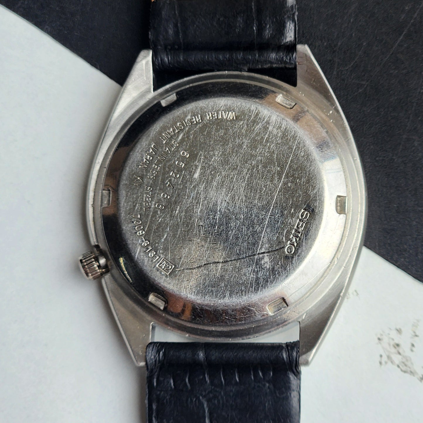Vintage 1986 Original Seiko 5 Automatic 7009-3131  Grey Face 17 Jewels Day-Date Japanese Men's Wrist Watch EG127
