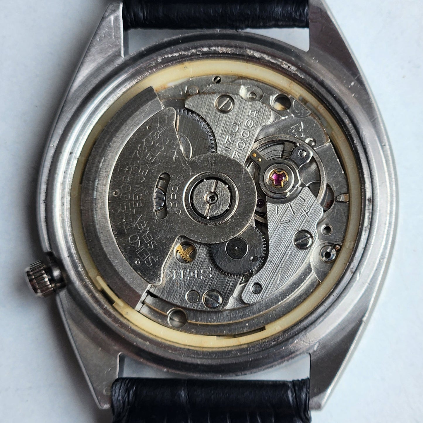 Vintage 1986 Original Seiko 5 Automatic 7009-3131  Grey Face 17 Jewels Day-Date Japanese Men's Wrist Watch EG127