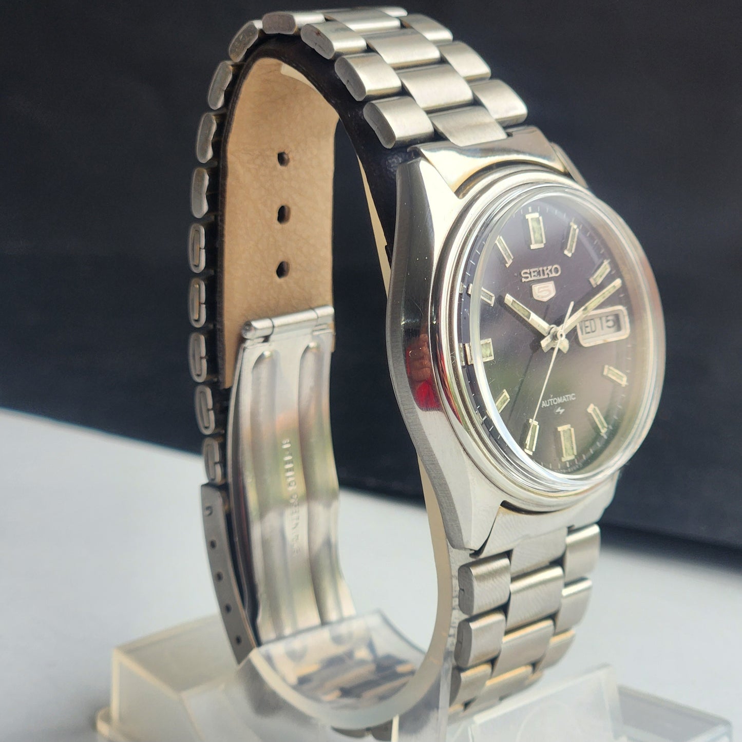 Vintage 1983 Original Seiko 5 Automatic 7009-4040 Blue Face 17 Jewels Day-Date Japanese Men's Wrist Watch EG137