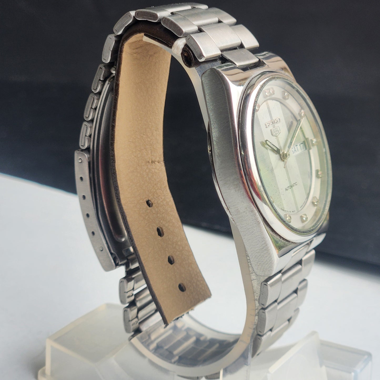 Vintage 1982 Original Seiko 5 Automatic 6309-9060 Silver Face 17 Jewels Day-Date Japanese Men's Wrist Watch EG138