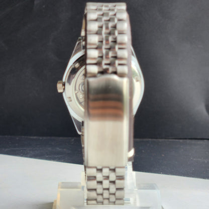 Vintage HMT Kohinoor Hand Winding 17 Jewels Yellow Face Fluted Bezel Jubilee Bracelet Men's Wrist Watch G14