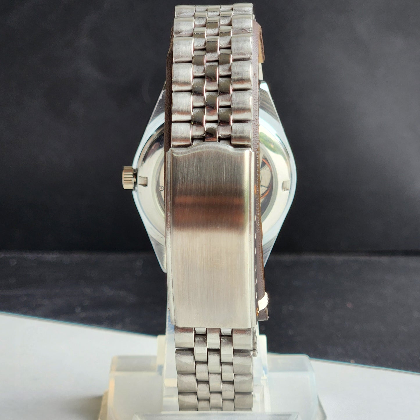 Vintage HMT Kohinoor Hand Winding 17 Jewels Red Face Fluted Bezel  Jubilee Bracelet Men's Wrist Watch G15