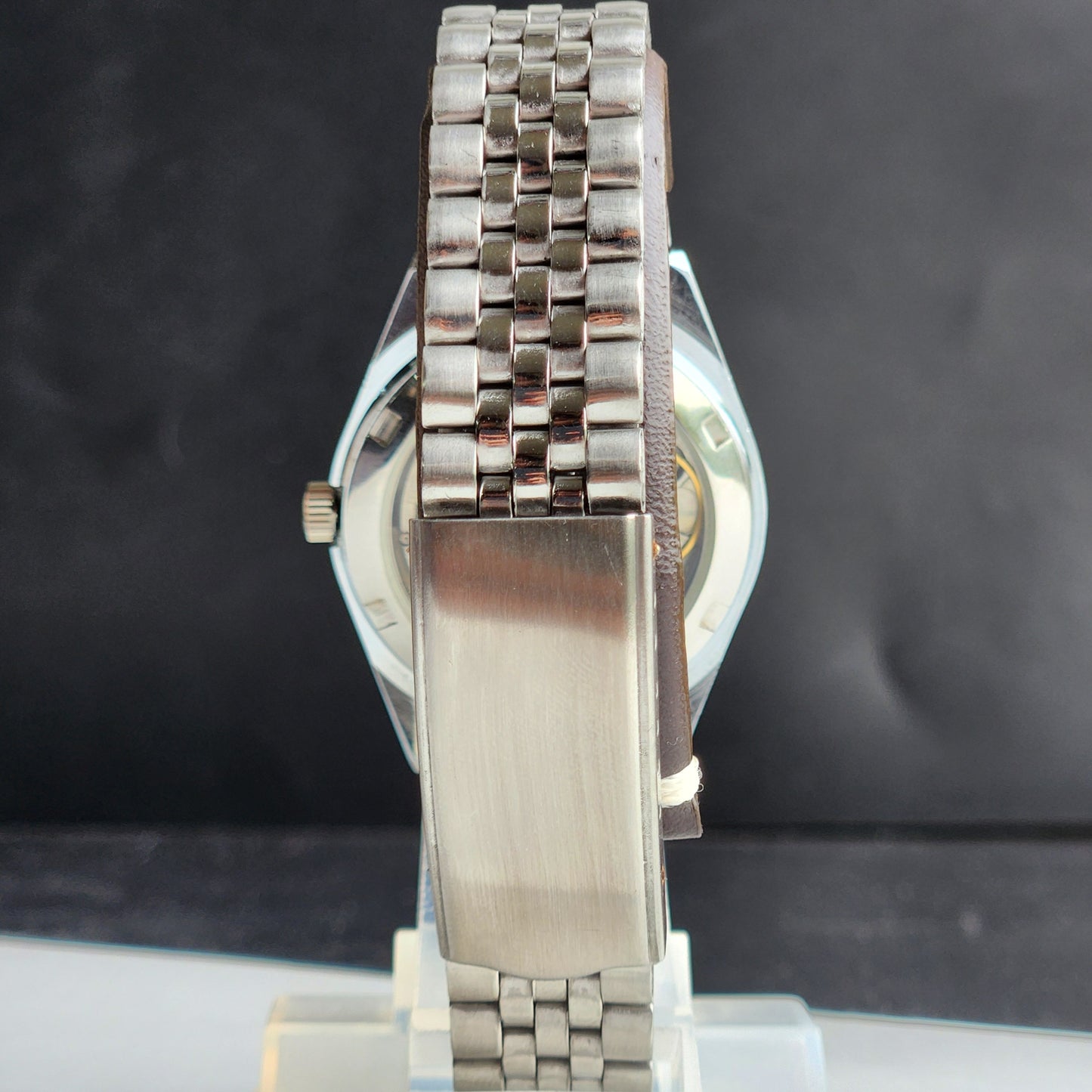 Vintage HMT Kohinoor Hand Winding 17 Jewels Grey Face Fluted Bezel Jubilee Bracelet Men's Wrist Watch G16