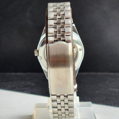 Vintage HMT Kohinoor Hand Winding 17 Jewels Grey Face Fluted Bezel Jubilee Bracelet Men's Wrist Watch G19