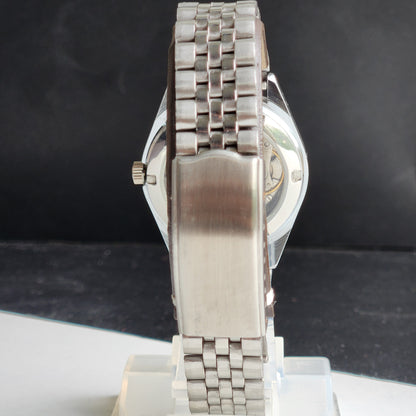 Vintage HMT Kohinoor Hand Winding 17 Jewels Silver Face Fluted Bezel Jubilee Bracelet Men's Wrist Watch G21