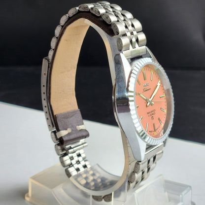Vintage MOD HMT Kohinoor Hand Winding 17 Jewels Grey Face Fluted Bezel Jubilee Bracelet Men's Wrist Watch G20