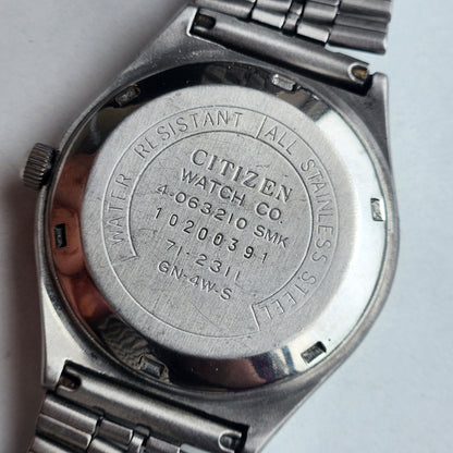 Vintage 1991 Original Citizen Automatic 8200 Silver Face 21 Jewels Day-Date Japanese Men's Wrist Watch ET03