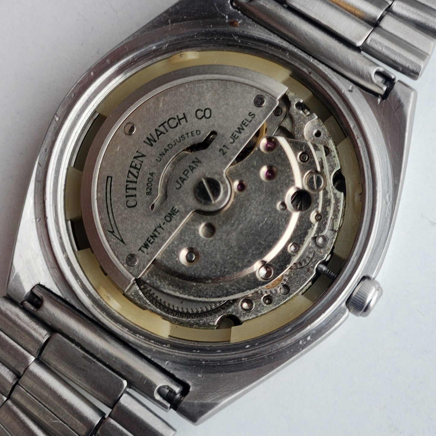 Vintage 1984 Original Citizen Automatic 8200 Blue Face 21 Jewels Day-Date Japanese Men's Wrist Watch ET09