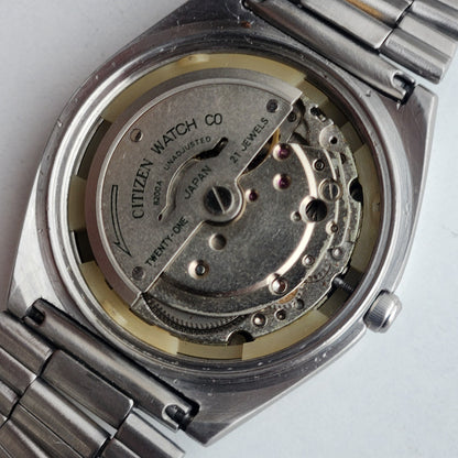 Vintage 1984 Original Citizen Automatic 8200 Blue Face 21 Jewels Day-Date Japanese Men's Wrist Watch ET09