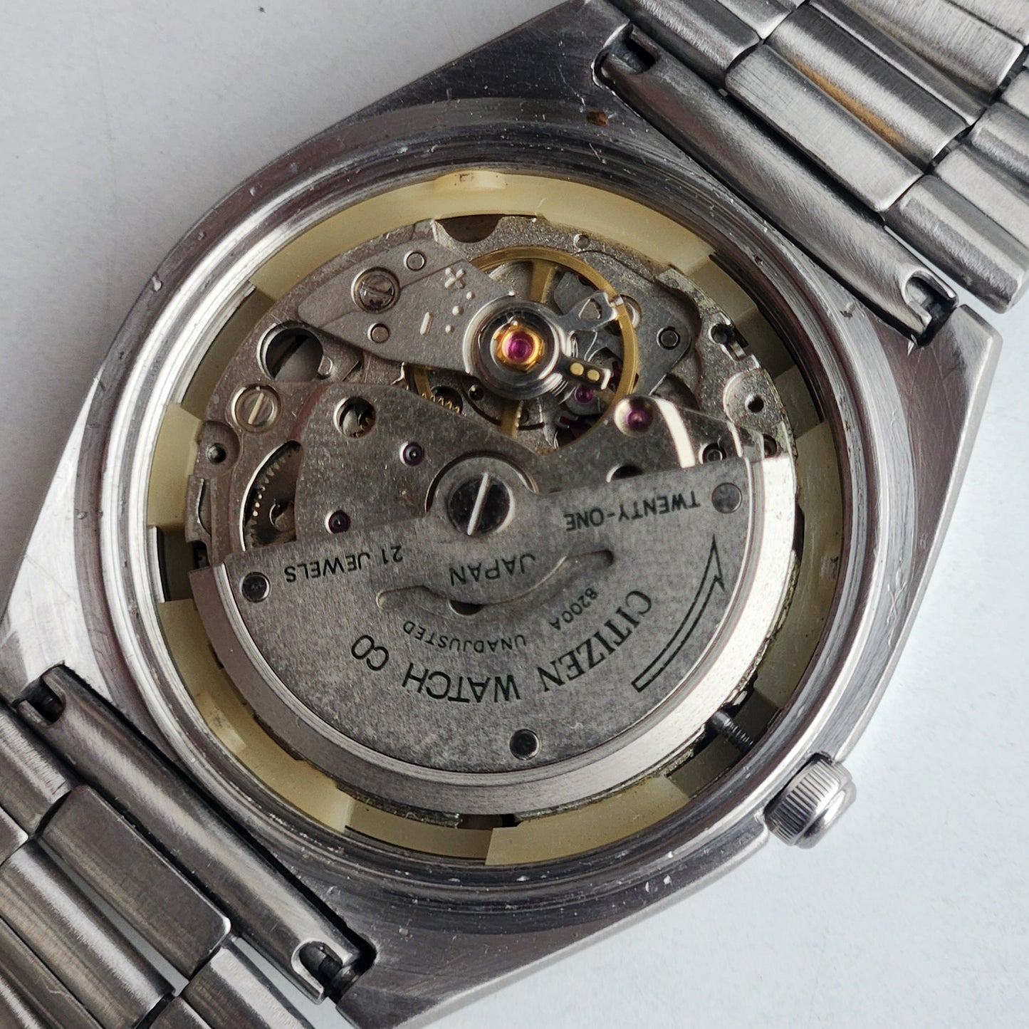 Vintage 1984 Original Citizen Automatic 8200 Blue Face 21 Jewels Day-Date Japanese Men's Wrist Watch ET09