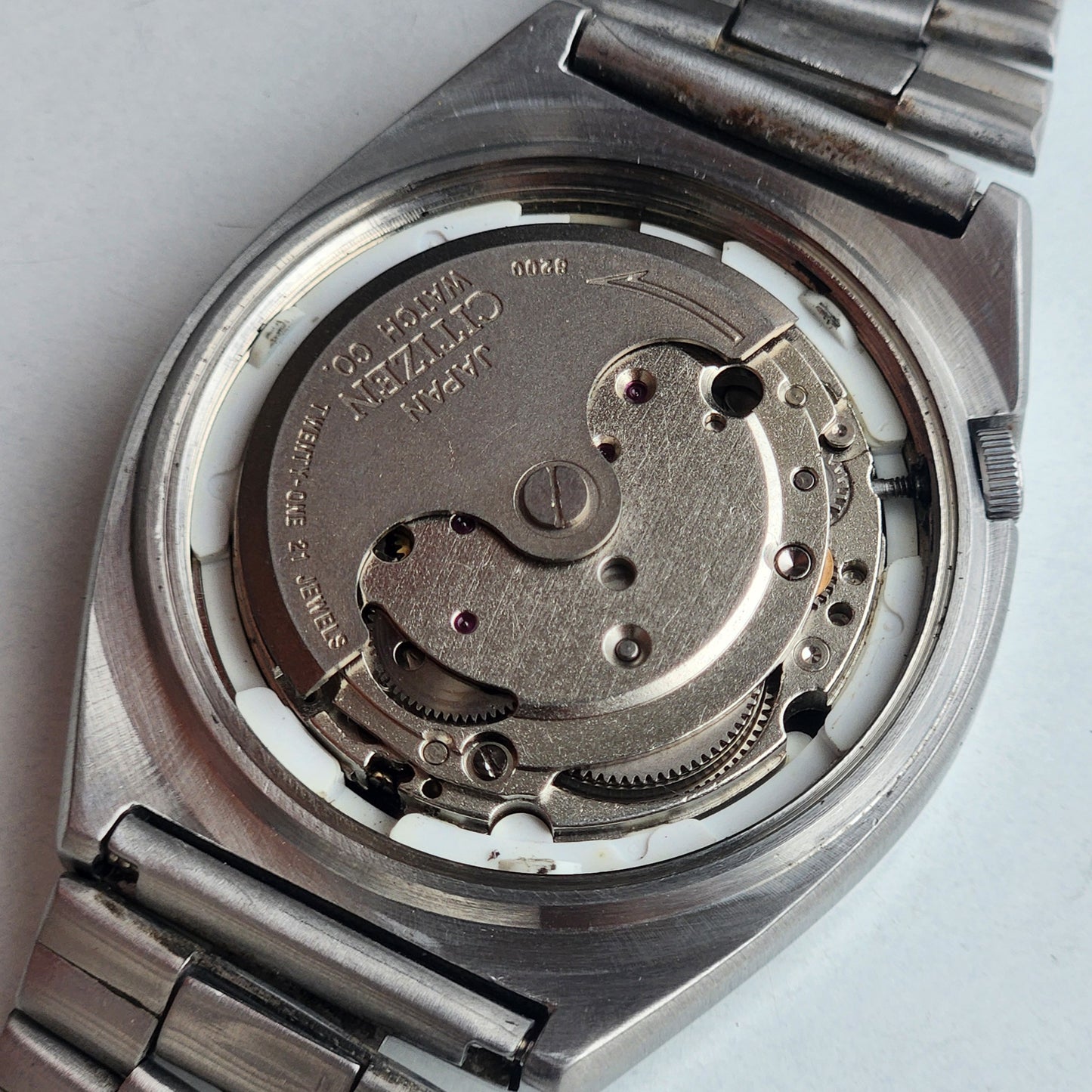 Vintage 1987 Original Citizen Automatic 8200 Black Face 21 Jewels Day-Date Japanese Men's Wrist Watch ET11