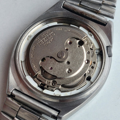 Vintage 1987 Original Citizen Automatic 8200 Black Face 21 Jewels Day-Date Japanese Men's Wrist Watch ET11