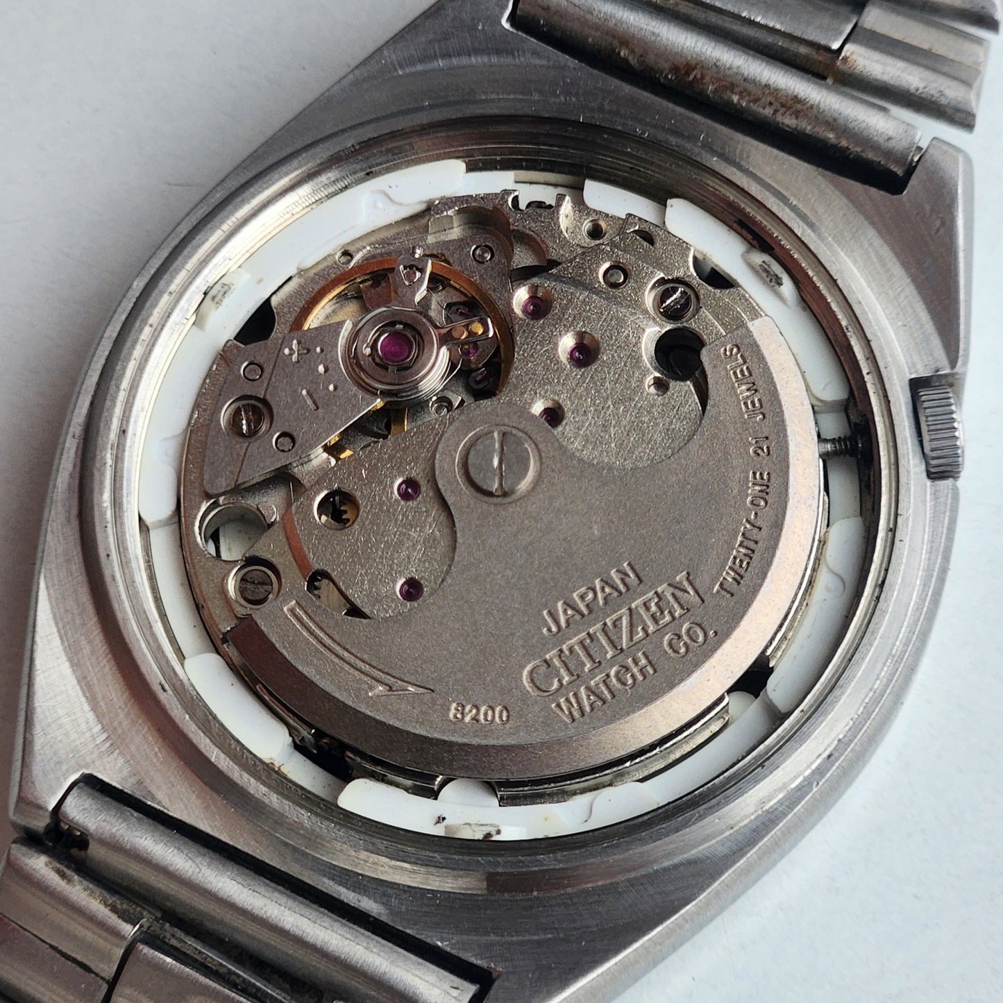 Vintage 1987 Original Citizen Automatic 8200 Black Face 21 Jewels Day-Date Japanese Men's Wrist Watch ET11