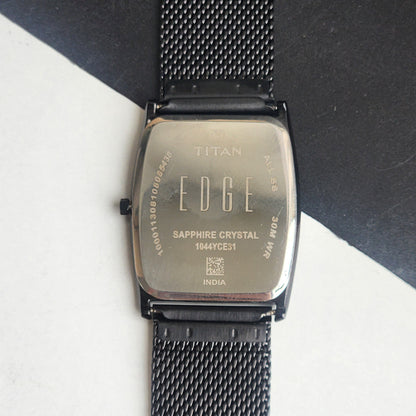 Original TITAN EDGE 1044YCE31 Barrel Brown Face 30MM Case Men's Watch G91