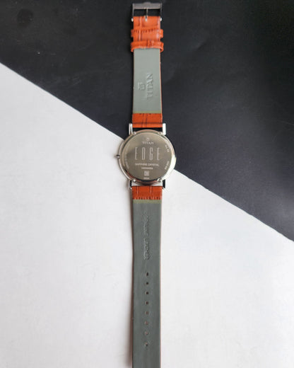 Original TITAN EDGE 1595WAB32 Round Black Face 38MM Case Men's Watch G92