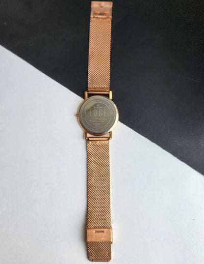 Original TITAN EDGE 159WAA34 Round Golden Face 38MM Case Men's Watch G93