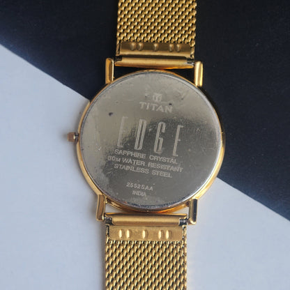 Original TITAN EDGE 2552SAA Round Black Face 33MM Case Men's Watch H07