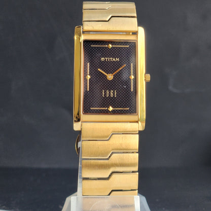 Original TITAN EDGE 1043NBA Rectangular Black Face 25MM Case Men's Watch H06