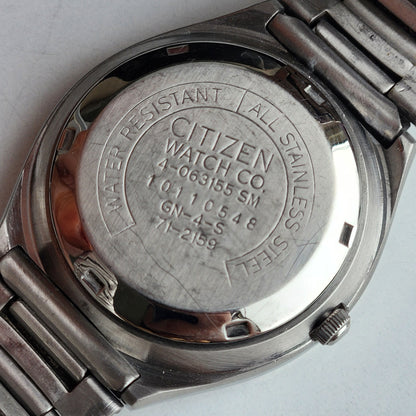 Vintage 1991 Original Citizen Automatic 8200 Blue Face 21 Jewels Day-Date Japanese Men's Wrist Watch ET17